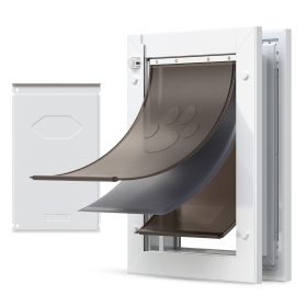 Pet Door, Medium, with Three Magnetic Flaps and Metal Frame, Strong and Weatherproof Dog Door for Interior and Exterior Doors, Easy to Install