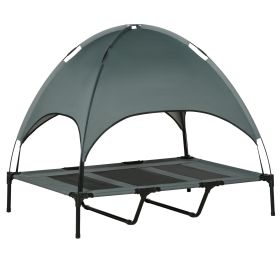 48" x 36" Elevated Portable Dog Cot Cooling Pet Bed with UV Protection Canopy Shade
