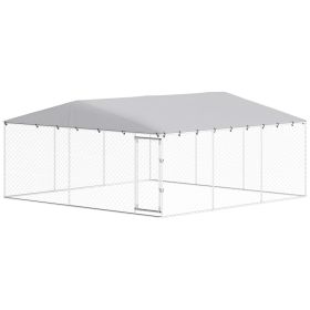 15 x 15 x 7 Dog Kennel Outdoor for Small Medium Large Dogs with Waterproof Roof, Silver (Option: Silver-1850x330x180 mm)