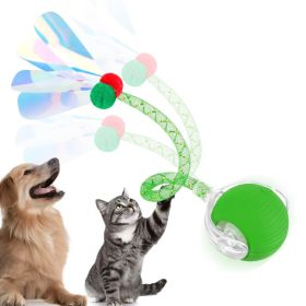 Interactive Toys Ball For Cats, Dog,Agile Moving Cat Ball With ElasticMesh Tail (Option: Green)
