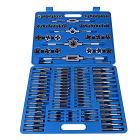 110pcs Set M2  M18 Screw Nut Thread Taps Dies With Wrench Handle Heavy Duty Hand Tool Kit (Option: Default)